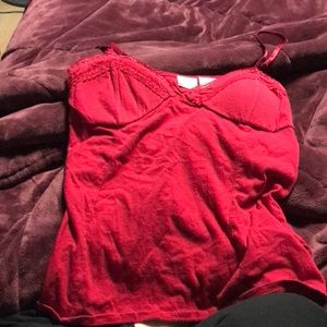 Red spaghetti strap tank top